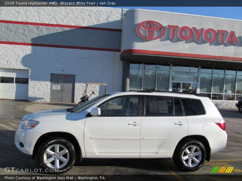 Blizzard White Pearl / Ash Gray 2008 Toyota Highlander 4WD