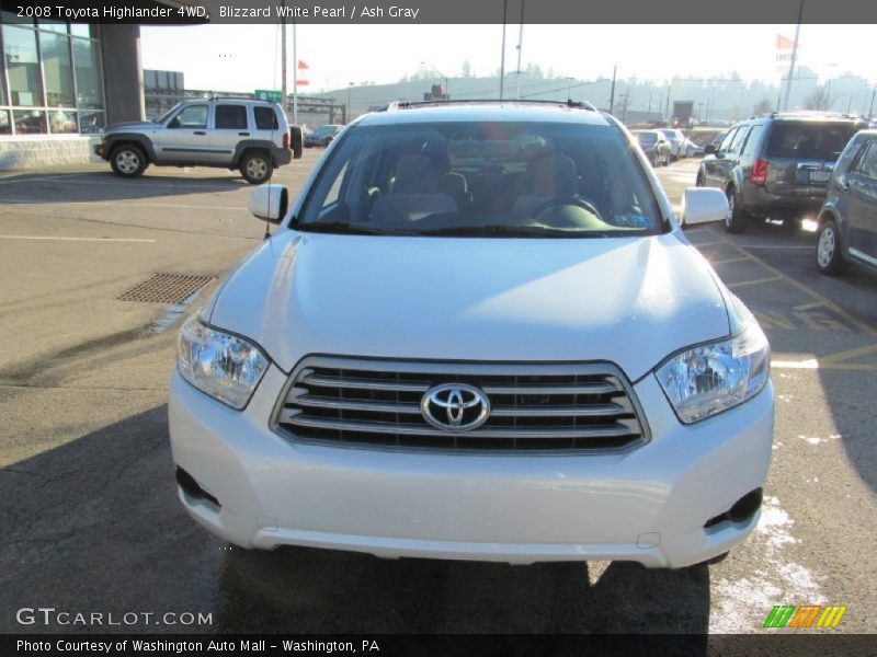 Blizzard White Pearl / Ash Gray 2008 Toyota Highlander 4WD