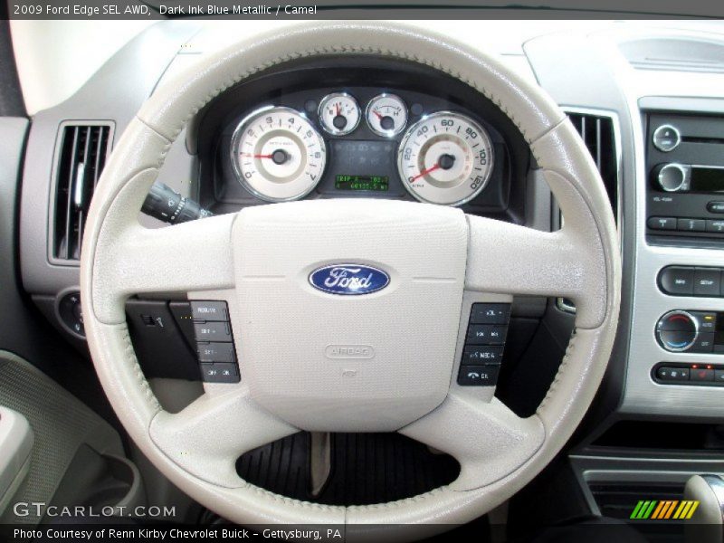Dark Ink Blue Metallic / Camel 2009 Ford Edge SEL AWD