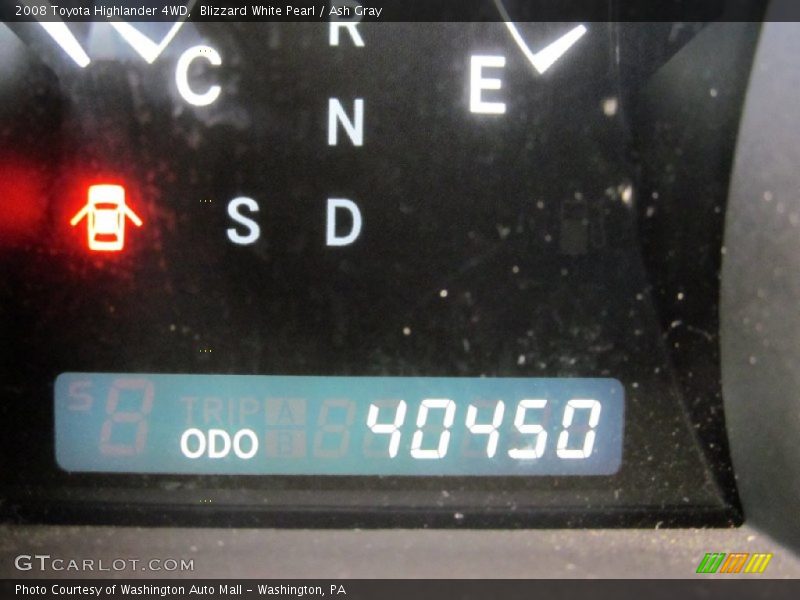 Blizzard White Pearl / Ash Gray 2008 Toyota Highlander 4WD