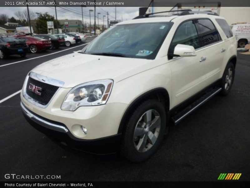 White Diamond Tintcoat / Cashmere 2011 GMC Acadia SLT AWD