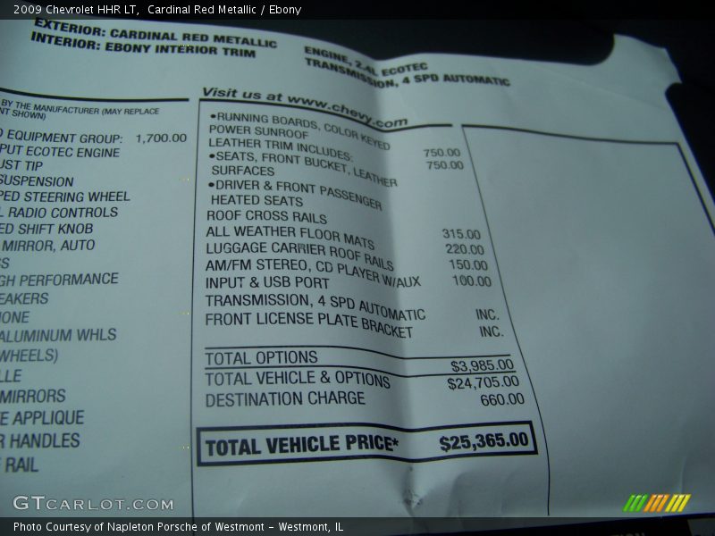 Cardinal Red Metallic / Ebony 2009 Chevrolet HHR LT