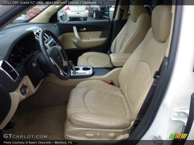 White Diamond Tintcoat / Cashmere 2011 GMC Acadia SLT AWD