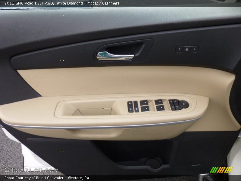 White Diamond Tintcoat / Cashmere 2011 GMC Acadia SLT AWD