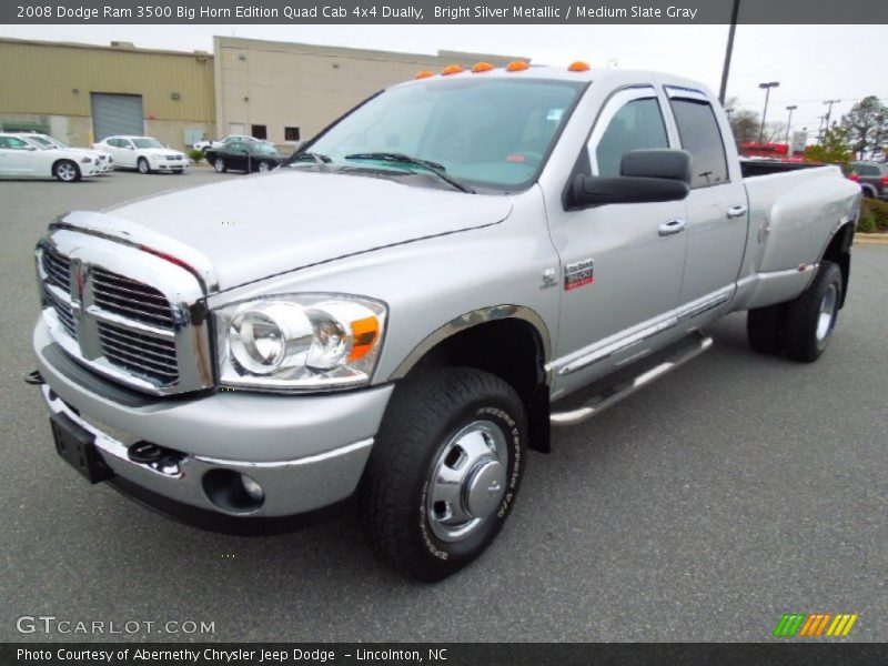 Front 3/4 View of 2008 Ram 3500 Big Horn Edition Quad Cab 4x4 Dually