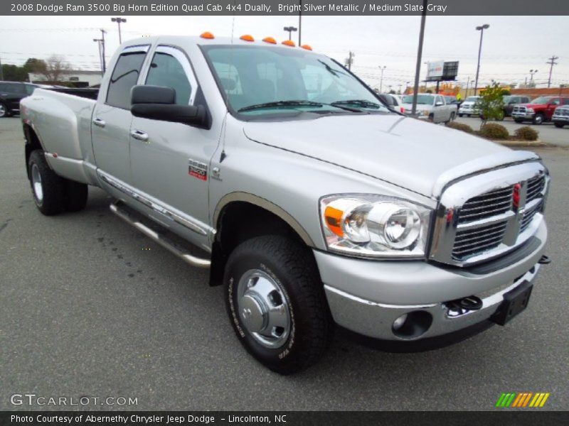 Bright Silver Metallic / Medium Slate Gray 2008 Dodge Ram 3500 Big Horn Edition Quad Cab 4x4 Dually