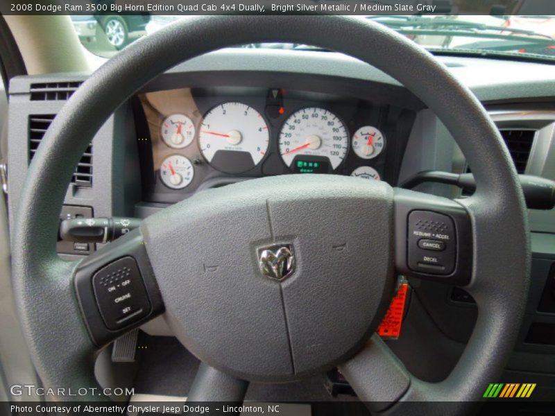 Bright Silver Metallic / Medium Slate Gray 2008 Dodge Ram 3500 Big Horn Edition Quad Cab 4x4 Dually