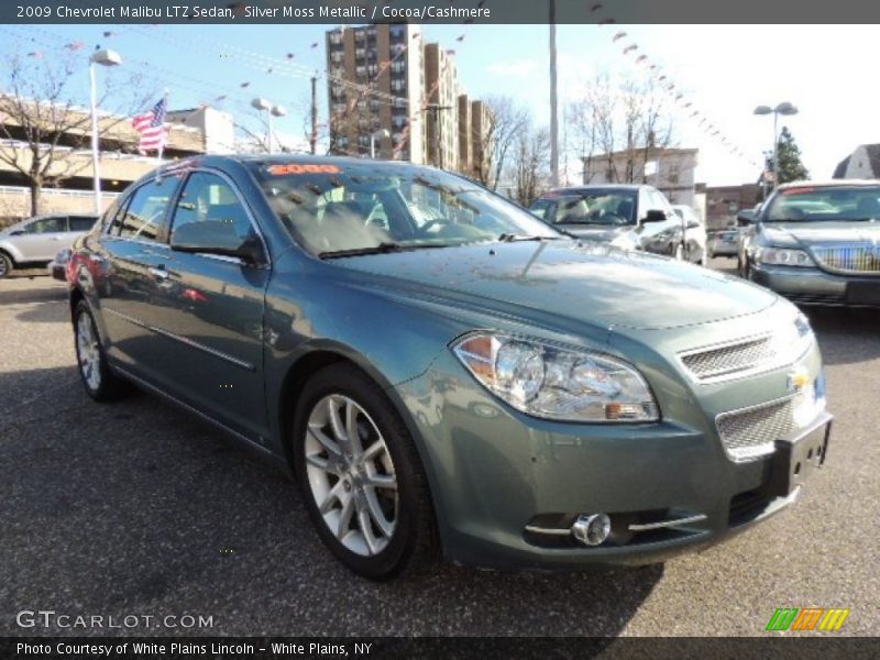 Silver Moss Metallic / Cocoa/Cashmere 2009 Chevrolet Malibu LTZ Sedan