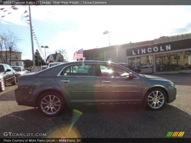 Silver Moss Metallic / Cocoa/Cashmere 2009 Chevrolet Malibu LTZ Sedan