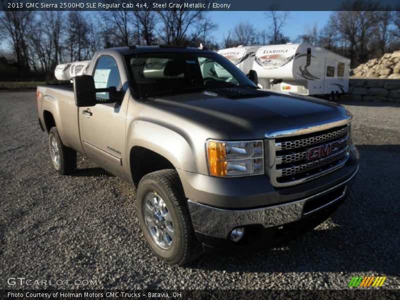 Steel Gray Metallic / Ebony 2013 GMC Sierra 2500HD SLE Regular Cab 4x4