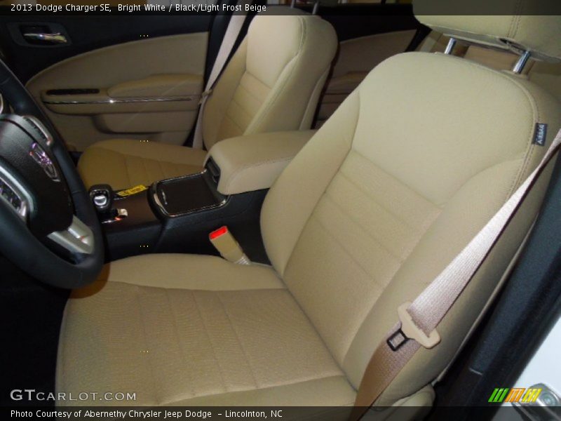 Bright White / Black/Light Frost Beige 2013 Dodge Charger SE