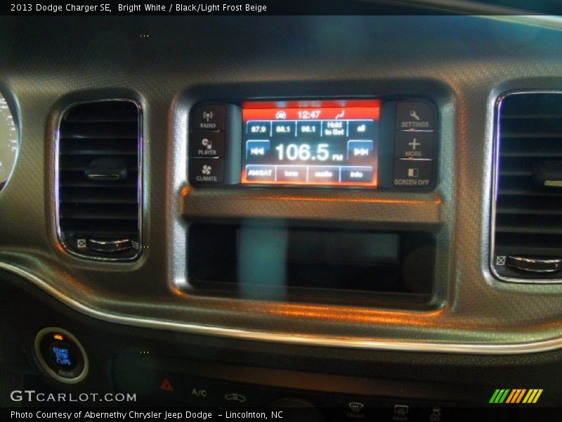 Bright White / Black/Light Frost Beige 2013 Dodge Charger SE