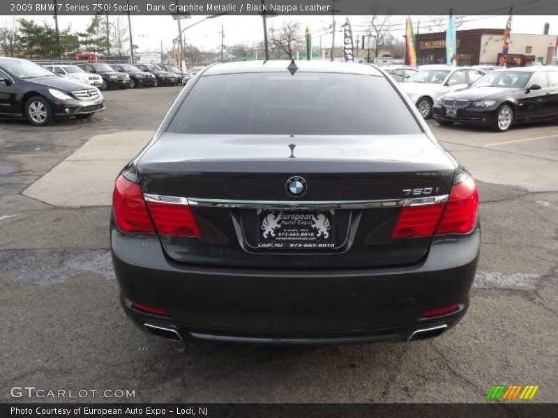 Dark Graphite Metallic / Black Nappa Leather 2009 BMW 7 Series 750i Sedan