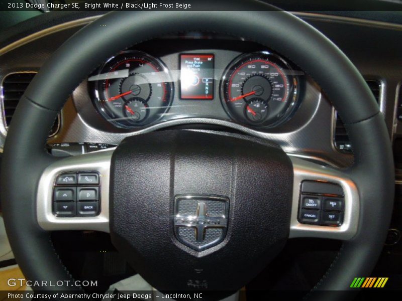 Bright White / Black/Light Frost Beige 2013 Dodge Charger SE