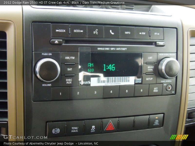 Black / Dark Slate/Medium Graystone 2012 Dodge Ram 2500 HD ST Crew Cab 4x4