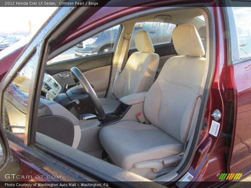 Crimson Pearl / Beige 2012 Honda Civic LX Sedan