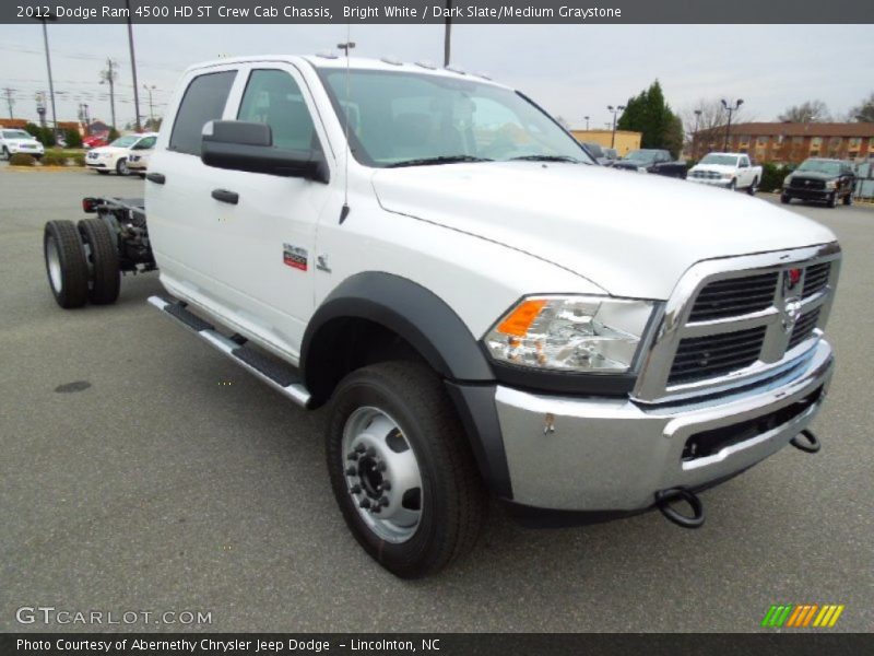 Bright White / Dark Slate/Medium Graystone 2012 Dodge Ram 4500 HD ST Crew Cab Chassis