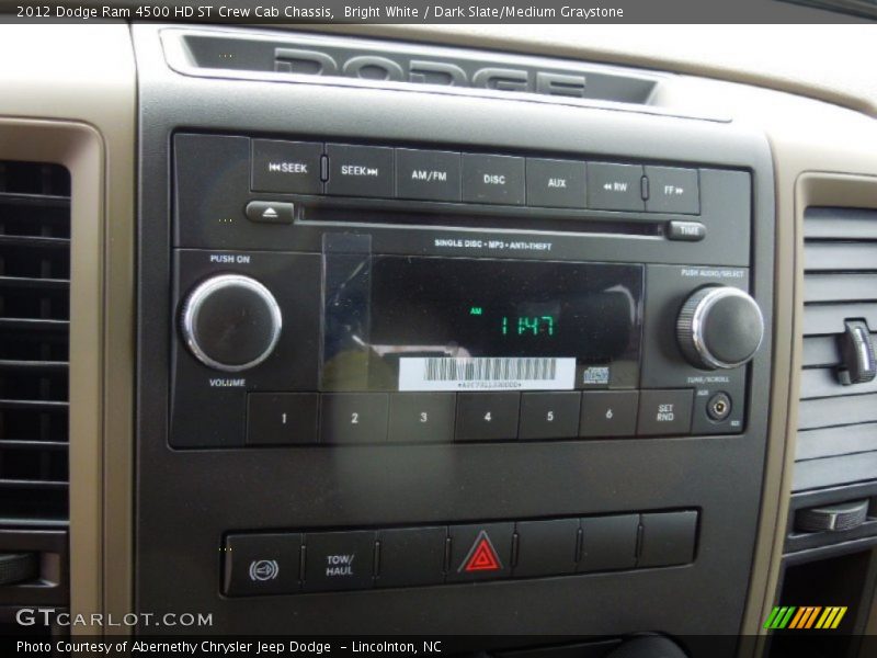 Bright White / Dark Slate/Medium Graystone 2012 Dodge Ram 4500 HD ST Crew Cab Chassis