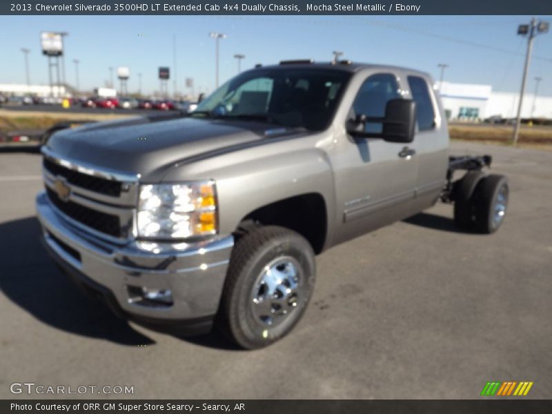 Mocha Steel Metallic / Ebony 2013 Chevrolet Silverado 3500HD LT Extended Cab 4x4 Dually Chassis