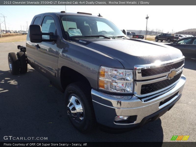 Mocha Steel Metallic / Ebony 2013 Chevrolet Silverado 3500HD LT Extended Cab 4x4 Dually Chassis