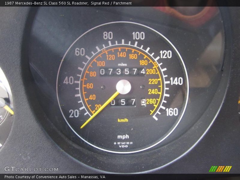 Signal Red / Parchment 1987 Mercedes-Benz SL Class 560 SL Roadster