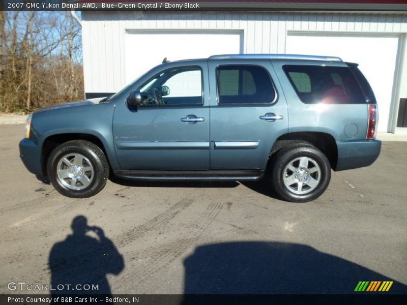 Blue-Green Crystal / Ebony Black 2007 GMC Yukon Denali AWD