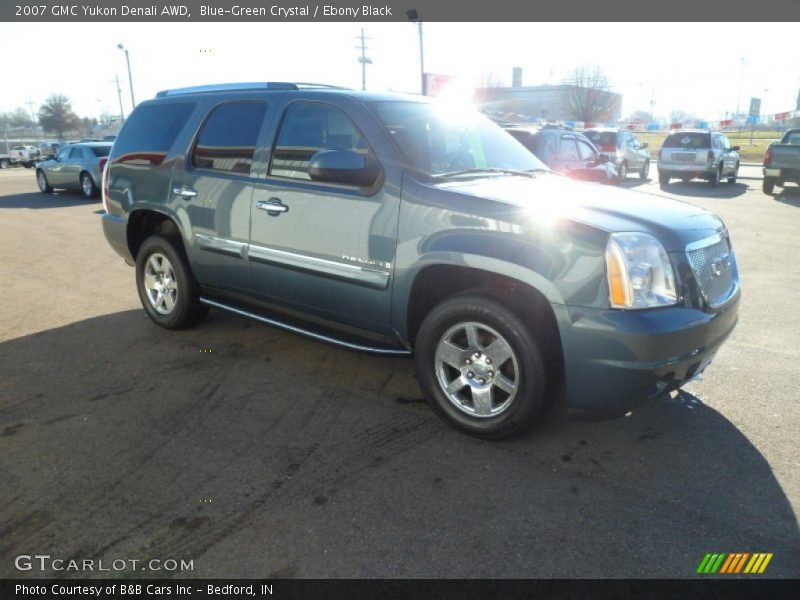 Blue-Green Crystal / Ebony Black 2007 GMC Yukon Denali AWD