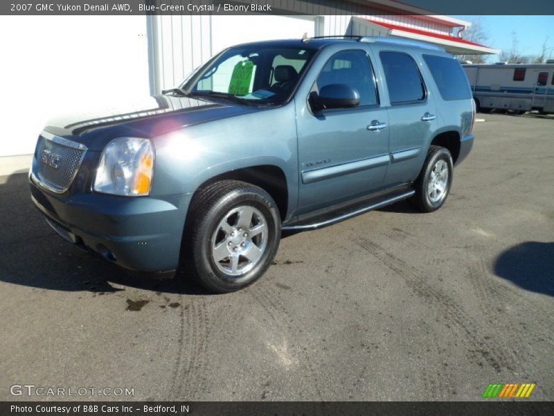 Blue-Green Crystal / Ebony Black 2007 GMC Yukon Denali AWD
