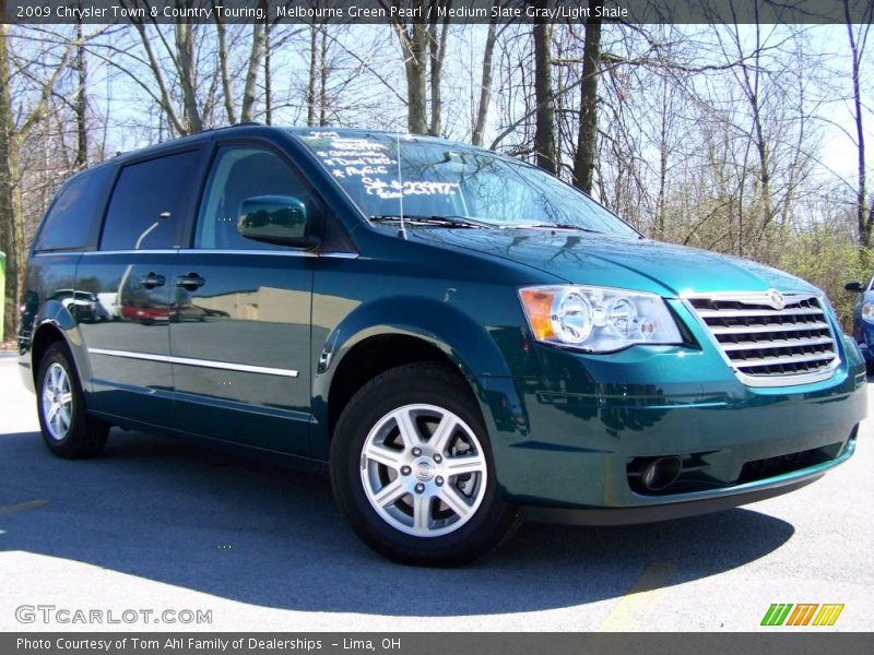 Melbourne Green Pearl / Medium Slate Gray/Light Shale 2009 Chrysler Town & Country Touring