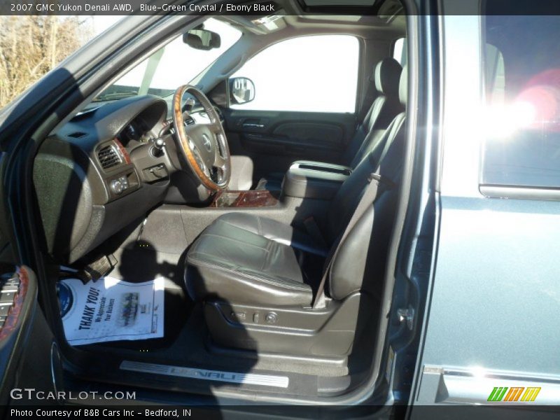 Blue-Green Crystal / Ebony Black 2007 GMC Yukon Denali AWD