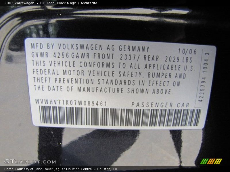 Black Magic / Anthracite 2007 Volkswagen GTI 4 Door