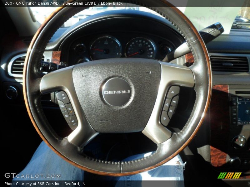 Blue-Green Crystal / Ebony Black 2007 GMC Yukon Denali AWD