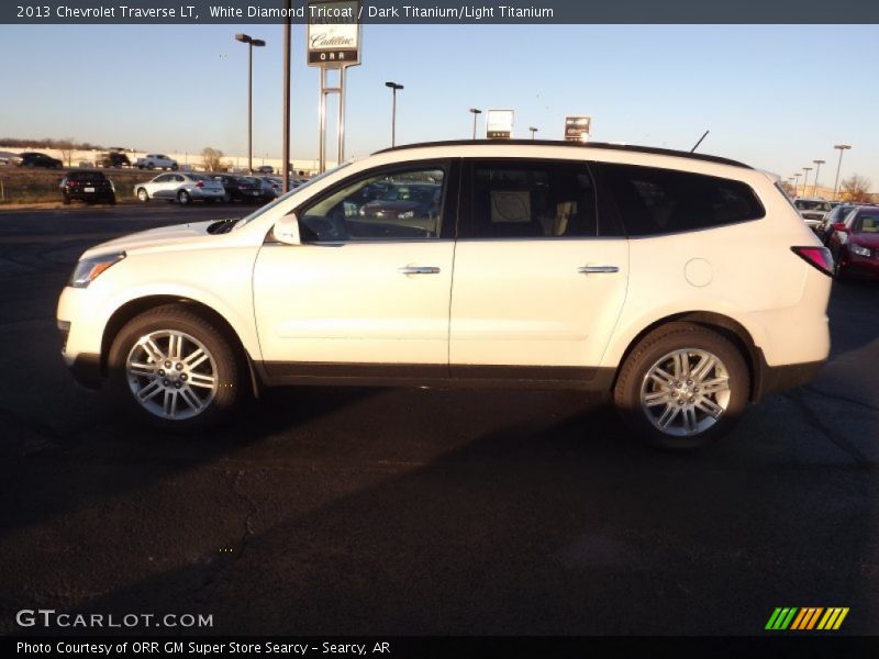 White Diamond Tricoat / Dark Titanium/Light Titanium 2013 Chevrolet Traverse LT