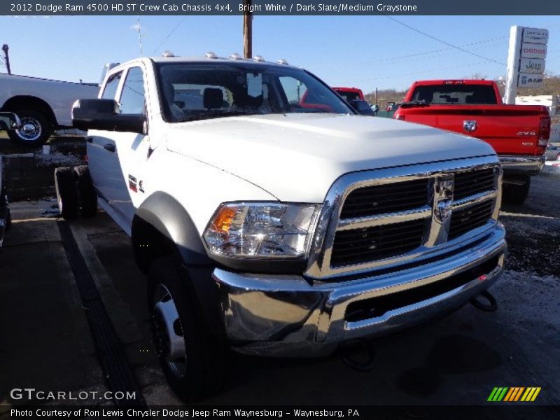 Bright White / Dark Slate/Medium Graystone 2012 Dodge Ram 4500 HD ST Crew Cab Chassis 4x4
