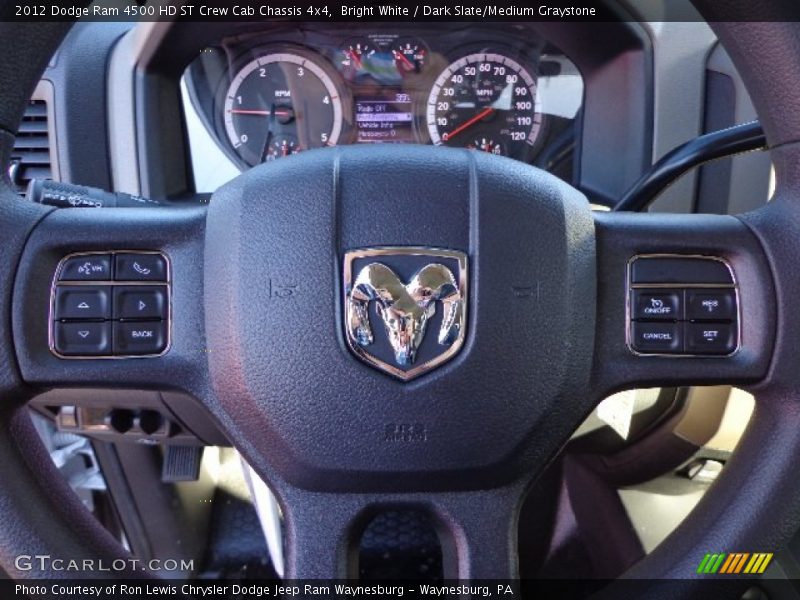 Bright White / Dark Slate/Medium Graystone 2012 Dodge Ram 4500 HD ST Crew Cab Chassis 4x4