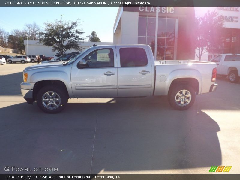 Quicksilver Metallic / Cocoa/Light Cashmere 2013 GMC Sierra 1500 SLT Crew Cab