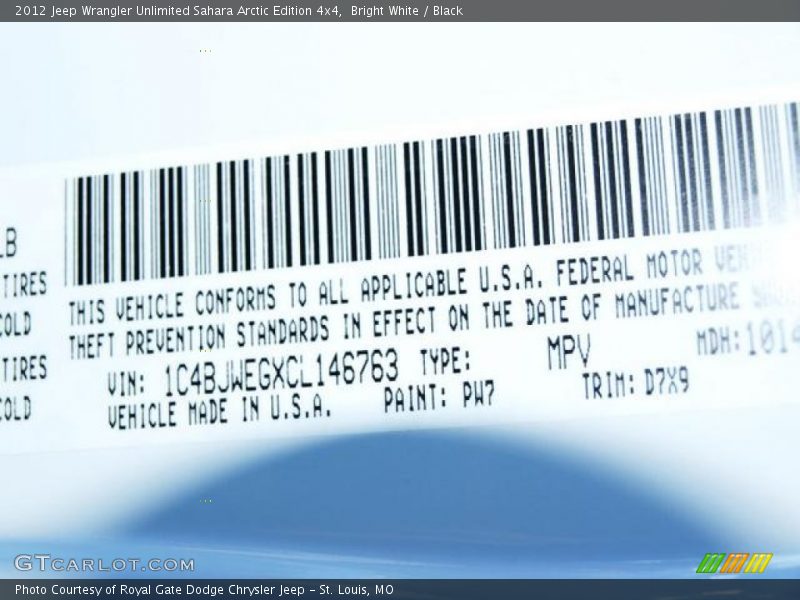 Bright White / Black 2012 Jeep Wrangler Unlimited Sahara Arctic Edition 4x4