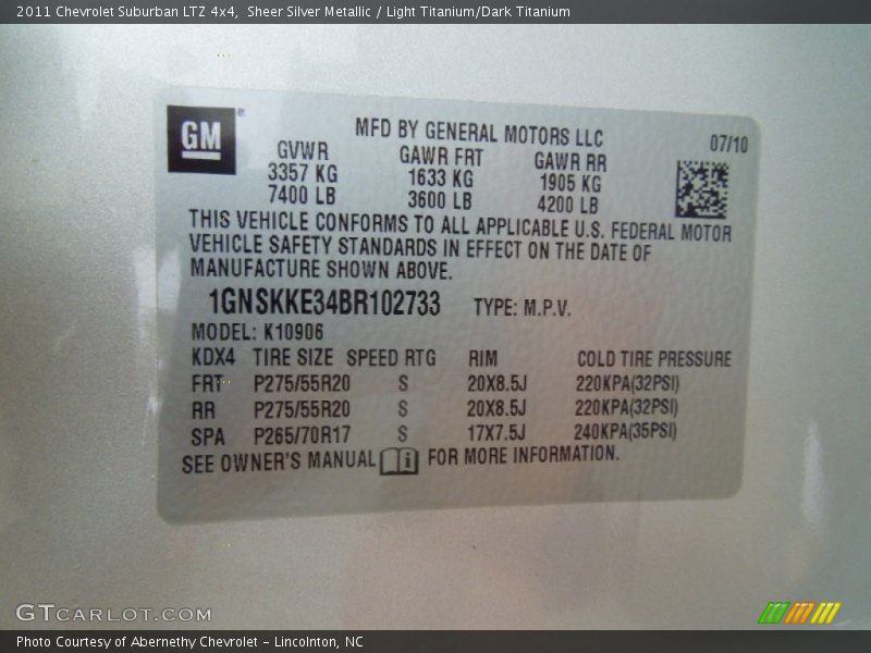 Sheer Silver Metallic / Light Titanium/Dark Titanium 2011 Chevrolet Suburban LTZ 4x4