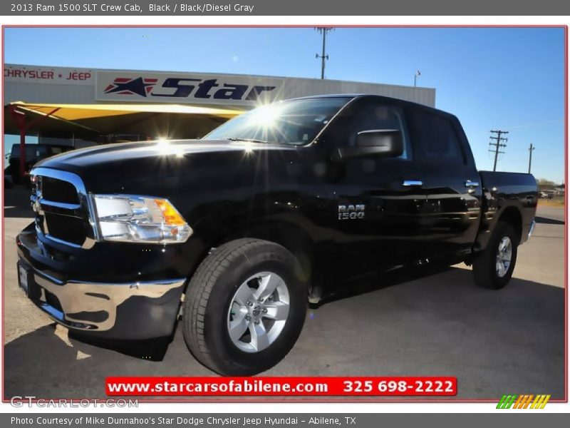 Black / Black/Diesel Gray 2013 Ram 1500 SLT Crew Cab