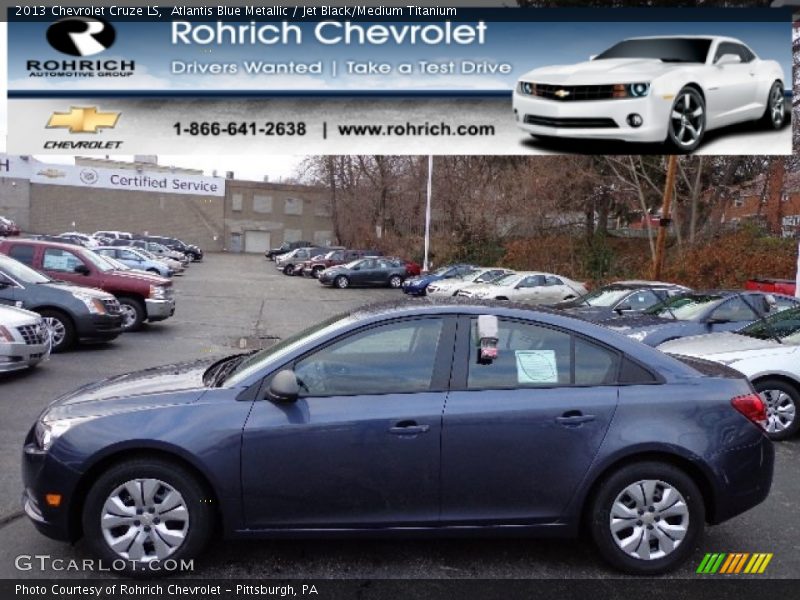 Atlantis Blue Metallic / Jet Black/Medium Titanium 2013 Chevrolet Cruze LS
