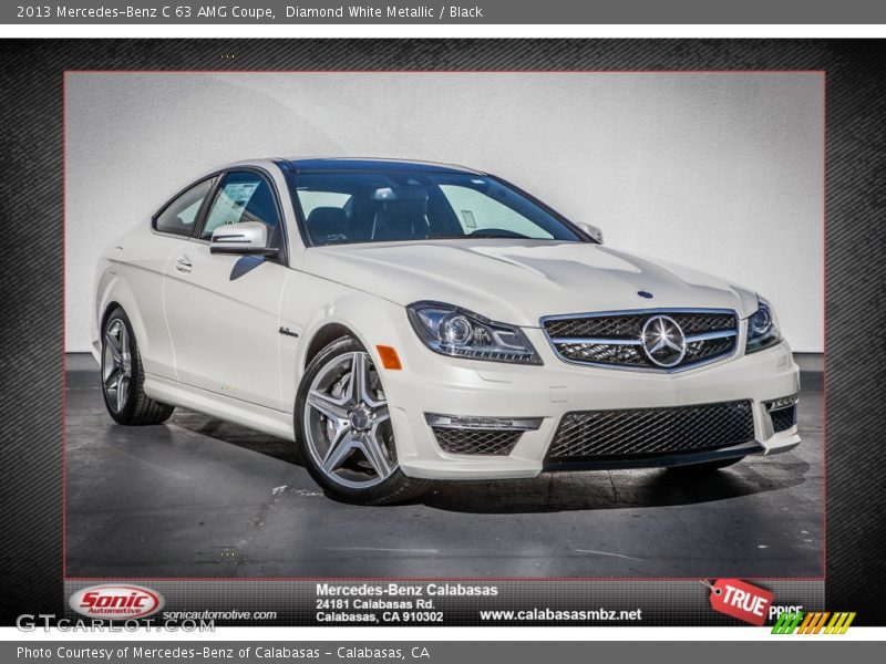 Diamond White Metallic / Black 2013 Mercedes-Benz C 63 AMG Coupe