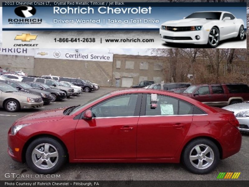 Crystal Red Metallic Tintcoat / Jet Black 2013 Chevrolet Cruze LT