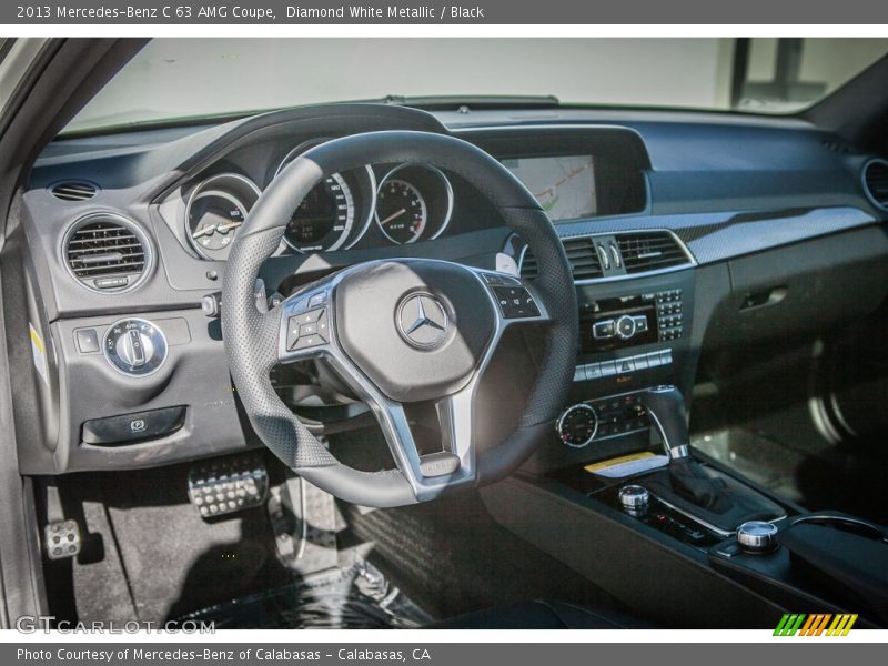 Diamond White Metallic / Black 2013 Mercedes-Benz C 63 AMG Coupe
