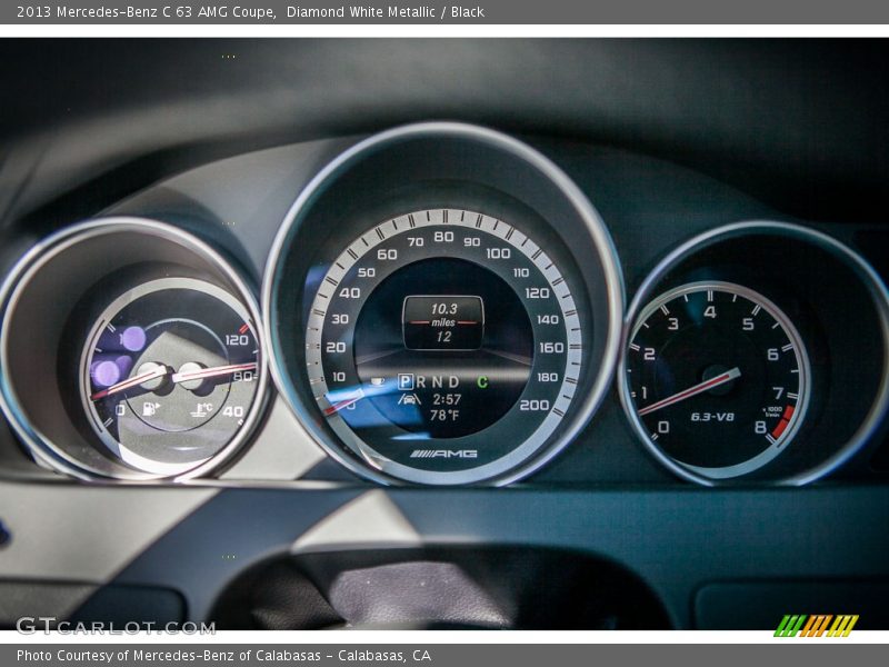 Diamond White Metallic / Black 2013 Mercedes-Benz C 63 AMG Coupe