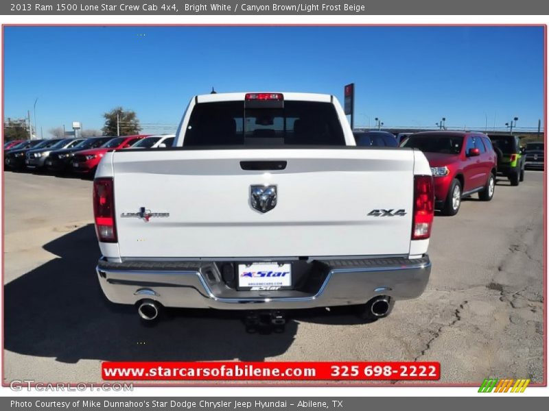 Bright White / Canyon Brown/Light Frost Beige 2013 Ram 1500 Lone Star Crew Cab 4x4