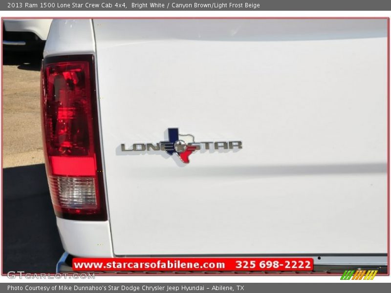 Bright White / Canyon Brown/Light Frost Beige 2013 Ram 1500 Lone Star Crew Cab 4x4