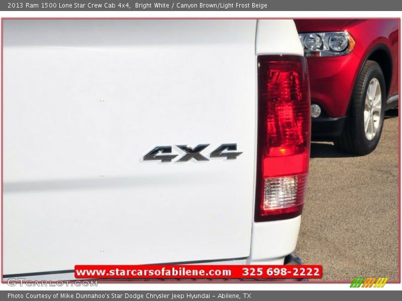 Bright White / Canyon Brown/Light Frost Beige 2013 Ram 1500 Lone Star Crew Cab 4x4