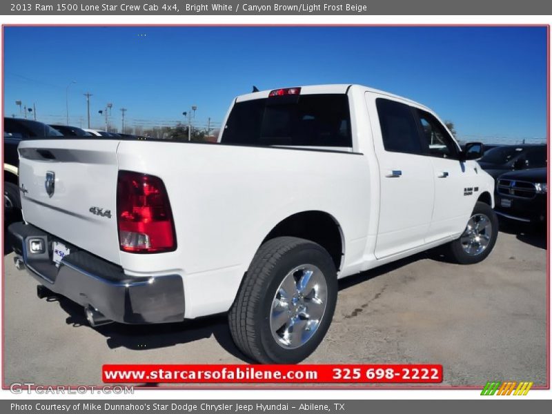 Bright White / Canyon Brown/Light Frost Beige 2013 Ram 1500 Lone Star Crew Cab 4x4
