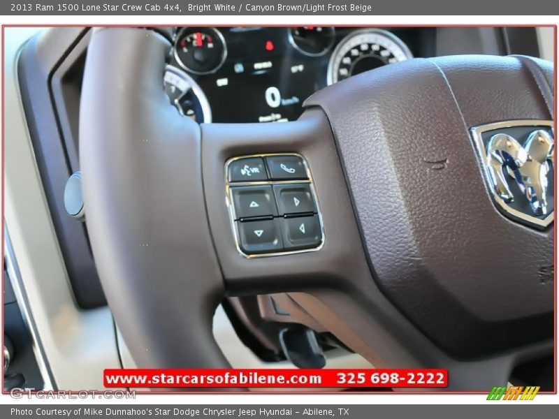 Bright White / Canyon Brown/Light Frost Beige 2013 Ram 1500 Lone Star Crew Cab 4x4