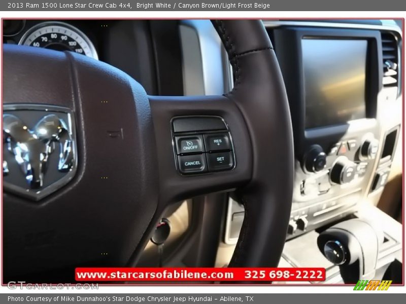 Bright White / Canyon Brown/Light Frost Beige 2013 Ram 1500 Lone Star Crew Cab 4x4